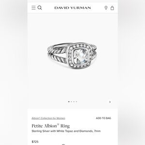 David Yurman Ring-white topaz/diamond